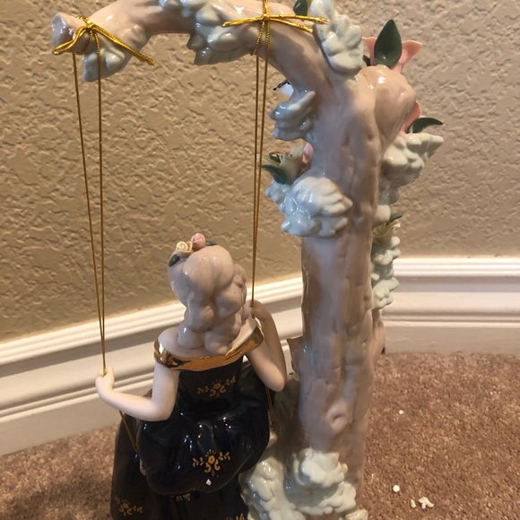 Tall Fine China Vintage Girl on Swing - Picture 3 of 3